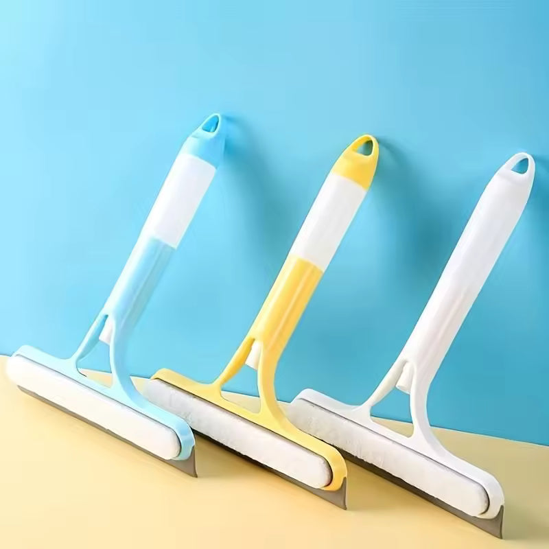 Blue, White and Yellow spray window squeegees
